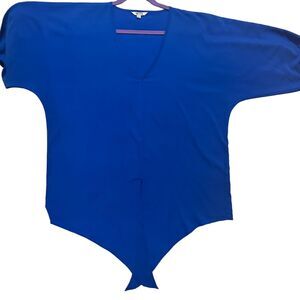 Royal‎ Blue Wite Blouse Tie Front